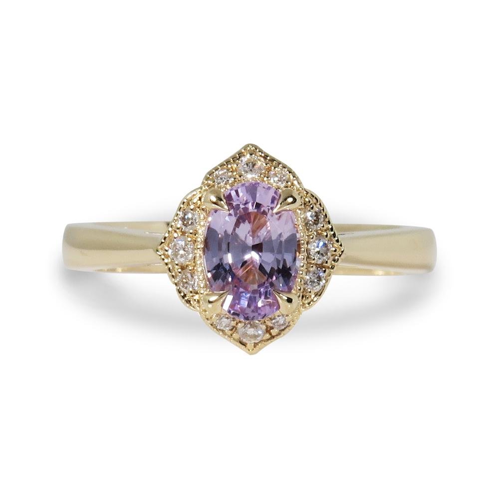 DAHLIA RING IN YELLOW GOLD WITH OVAL PURPLE SAPPHIRE - ALL RINGS
