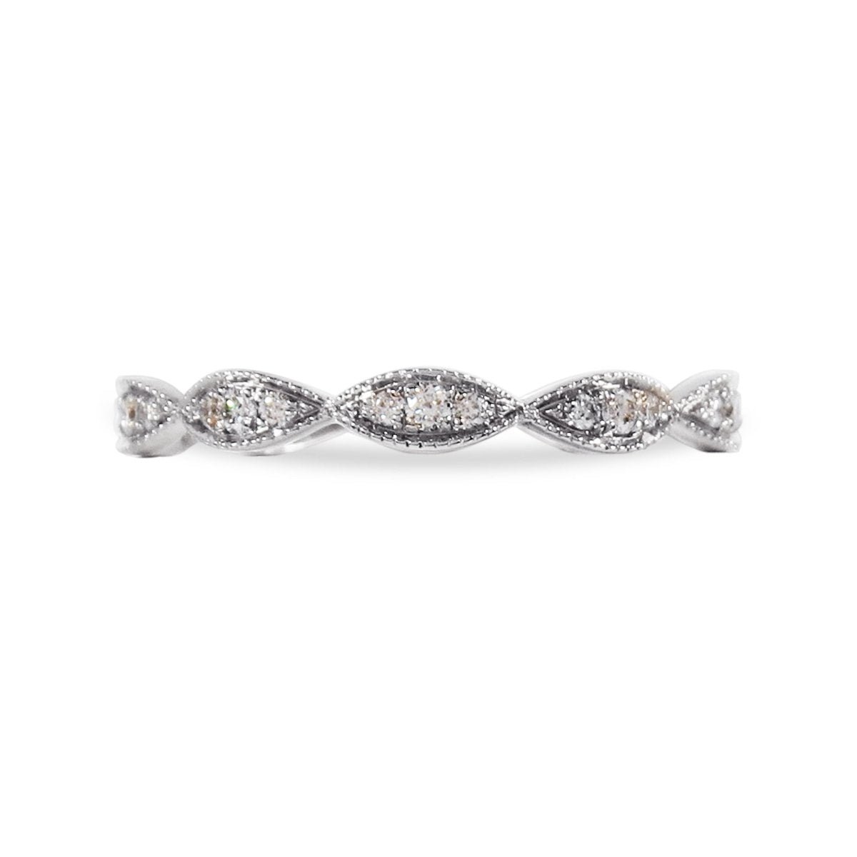 NAVETTE DIAMOND RING IN WHITE GOLD - ALL RINGS