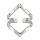 CHEVRON RING WITH YELLOW SAPPHIRES IN STERLING SILVER - ALL RINGS