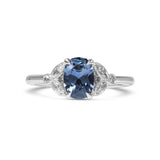 BEA RING WITH OVAL CUT BLUE SAPPHIRE AND DIAMONDS IN PLATINUM - ALL ENGAGEMENT RINGS