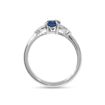 BEA RING WITH OVAL CUT BLUE SAPPHIRE AND DIAMONDS IN PLATINUM - ALL ENGAGEMENT RINGS