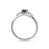 BEA RING WITH OVAL CUT BLUE SAPPHIRE AND DIAMONDS IN PLATINUM - ALL ENGAGEMENT RINGS