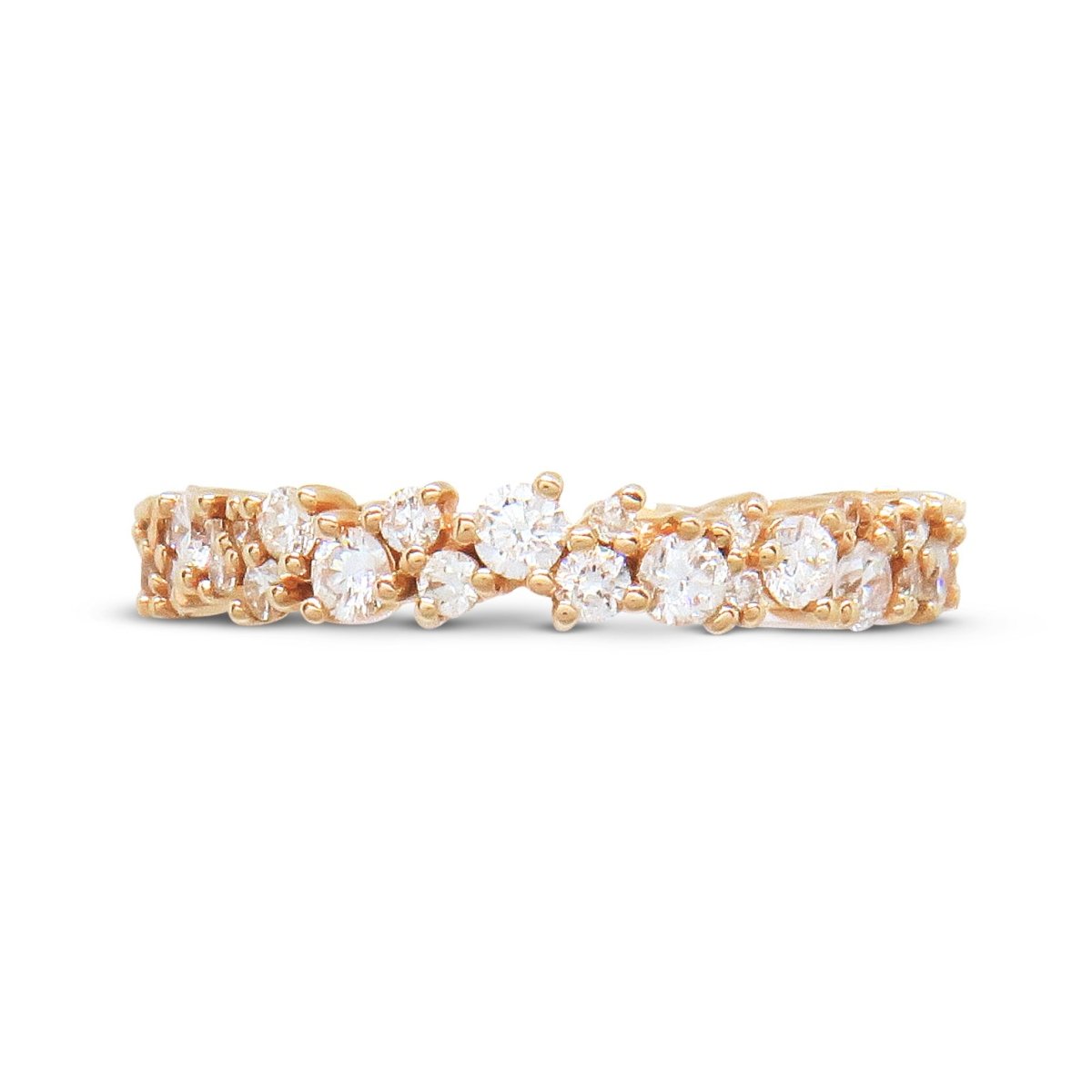 JOYCE DIAMOND RING HALF ETERNITY IN ROSE GOLD - ANNIVERSARY & CELEBRATION RINGS