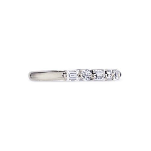 BAGUETTE & BRILLIANT CUT DIAMOND HALF ETERNITY RING - ALL RINGS