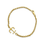 ANCHOR CHARM BRACELET IN 14KT YELLOW GOLD - BRACELETS