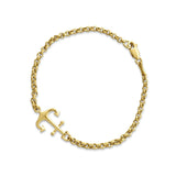 ANCHOR CHARM BRACELET IN 14KT YELLOW GOLD - BRACELETS