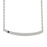 SINGLE BLUE SAPPHIRE BAR NECKLACE IN SILVER