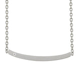SINGLE DIAMOND BAR NECKLACE IN STERLING SILVER