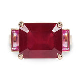 RUBY AND PINK SAPPHIRE RING IN ROSE GOLD - ALL RINGS