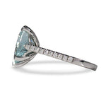 HEART-SHAPED AQUAMARINE & DIAMOND RING IN WHITE GOLD - ALL RINGS