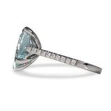 HEART-SHAPED AQUAMARINE & DIAMOND RING IN WHITE GOLD - ALL RINGS