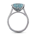 HEART-SHAPED AQUAMARINE & DIAMOND RING IN WHITE GOLD - ALL RINGS