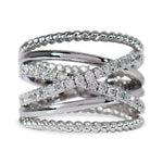 WOVEN RING WITH DIAMOND IN WHITE GOLD - ALL RINGS