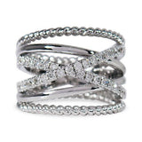 WOVEN RING WITH DIAMOND IN WHITE GOLD - ALL RINGS