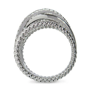 WOVEN RING WITH DIAMOND IN WHITE GOLD - ALL RINGS