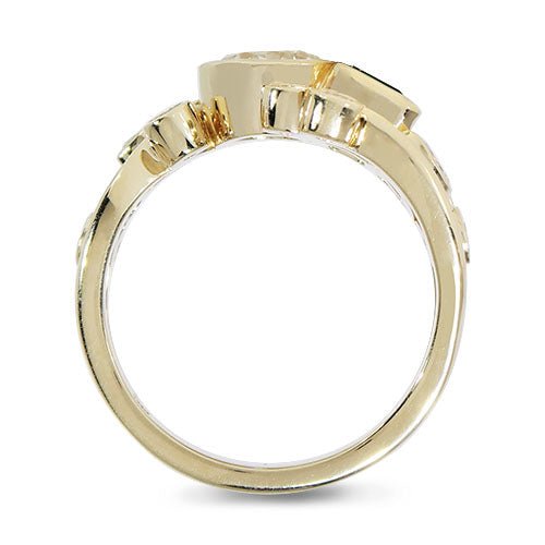 DIAMOND AND EMERALD GARDENIA RING - ALL RINGS