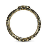 18K YELLOW GOLD DRAGON SCALE RING WITH MOON STONE AND DIAMOND - ALL RINGS