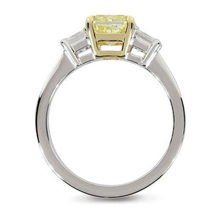 RADIANT CUT YELLOW DIAMOND WITH TWO PRICINESS CUT DIAMOND RING - ALL RINGS