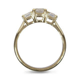 CUSHION CUT THREE DIAMONDS ENGAGEMENT RING IN YELLOW GOLD - ALL RINGS