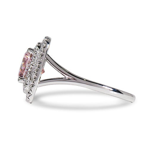 2.5CT CUSHION CUT PINK MOISSANITE RING WITH DOUBLE HALO DIAMOND - ALL RINGS