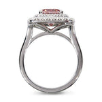 2.5CT CUSHION CUT PINK MOISSANITE RING WITH DOUBLE HALO DIAMOND - ALL RINGS