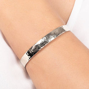 FORGED NARROW CUFF IN STERLING SILVER - BRACELETS