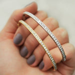 HINGED DIAMOND BANGLE IN YELLOW GOLD - BRACELETS