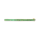 HINGED EMERALD BANGLE IN YELLOW GOLD - BRACELETS