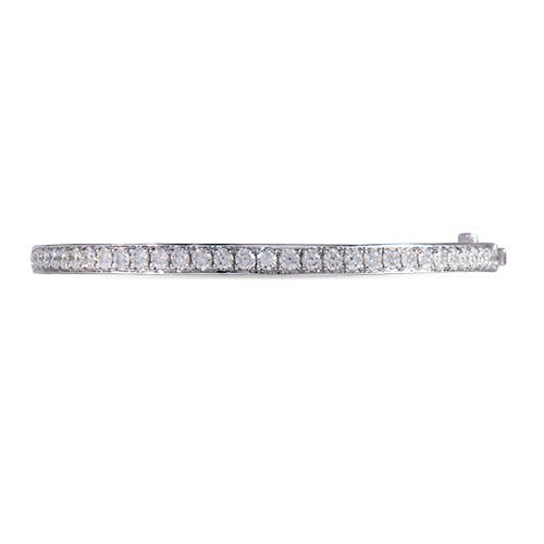 HINGED DIAMOND BANGLE IN WHITE GOLD - BRACELETS
