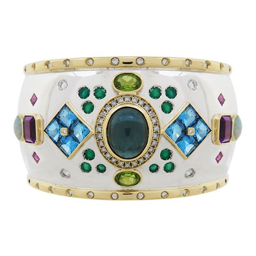 Kaleidoscope Magenta Bangle Cuff - Idalia Baudo Jewelry