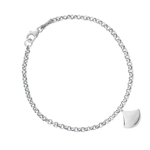 SMALL FAN CHARM BRACELET IN STERLING SILVER - BRACELETS
