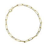 PAPERCLIP CHAIN BRACELET IN YELLOW GOLD - BRACELETS