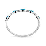 TURQOUISE HINGED BRACELET WITH DIAMONDS -