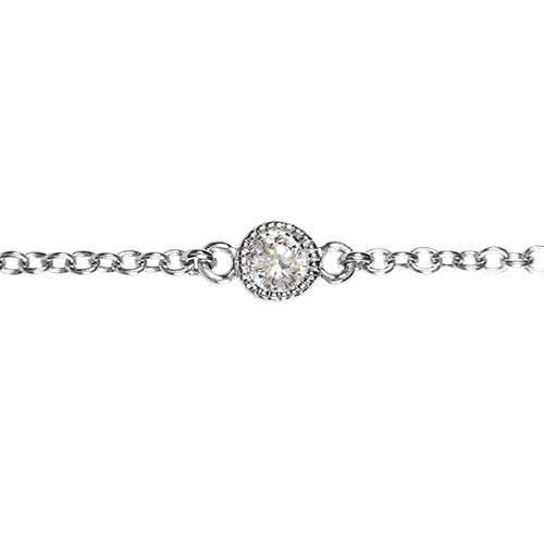 FLOATING SINGLE DIAMOND BRACELET IN WHITE GOLD - BRACELETS