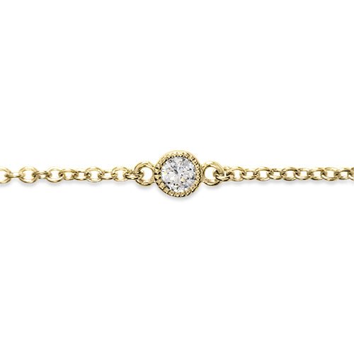 FLOATING SINGLE DIAMOND BRACELET IN YELLOW GOLD - BRACELETS