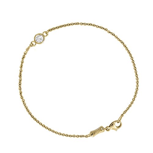 FLOATING SINGLE DIAMOND BRACELET IN YELLOW GOLD - BRACELETS