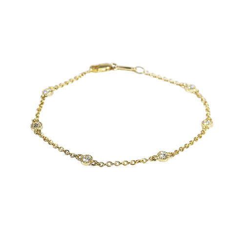 FLOATING SIX DIAMOND BRACELET IN YELLOW GOLD - BRACELETS