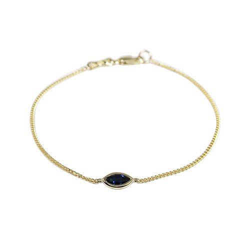 FLOATING MARQUISE BLUE SAPPHIRE BRACELET IN YELLOW GOLD - BRACELETS