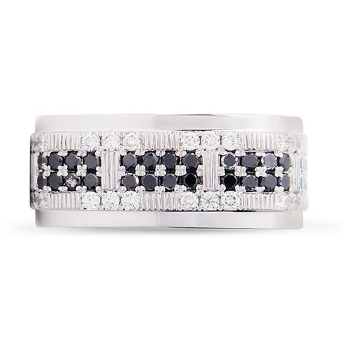 BLACK DIAMOND WEDDING BAND IN WHITE GOLD - ALL RINGS