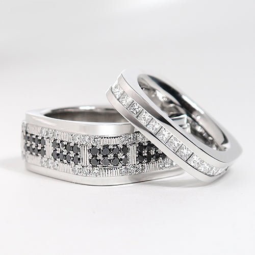 BLACK DIAMOND WEDDING BAND IN WHITE GOLD - ALL RINGS