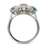 BLUE ZIRCON & PINK SAPPHIRE AND DIAMOND RING - ALL RINGS