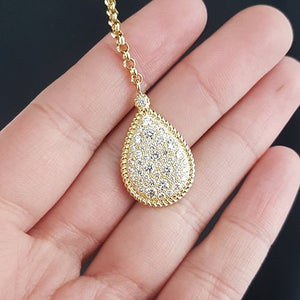 COBBLESTONE LARIAT NECKLACE WITH DIAMONDS IN YELLOW GOLD -