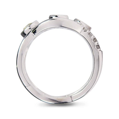 NEST RING WITH 3 DIAMONDS IN WHITE GOLD - ALL RINGS