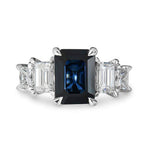 BLUE SAPPHIRE AND DIAMOND RING -