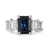BLUE SAPPHIRE AND DIAMOND RING -