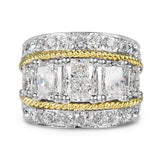 DIAMOND RIGHT HAND RING WITH TWISTED ROPE DETAIL -
