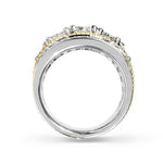 DIAMOND RIGHT HAND RING WITH TWISTED ROPE DETAIL -