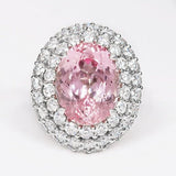 PINK TOPAZ & DIAMOND COCKTAIL RING -
