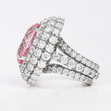PINK TOPAZ & DIAMOND COCKTAIL RING -