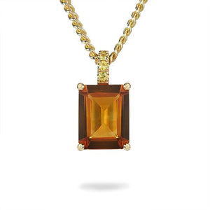 CITRINE PENDANT WITH YELLOW SAPPHIRE ACCENTS -